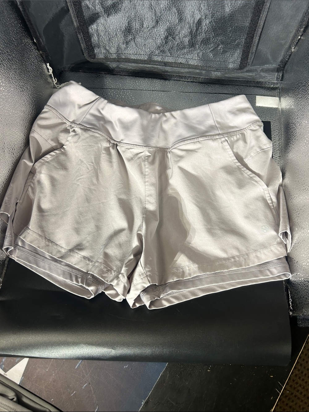 Women's Athletic Shorts — Light Gray Performance Running Shorts